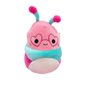 Squishmallows Griffith Caterpillar 8in Plush Valentine Heart Glasses Jazwares